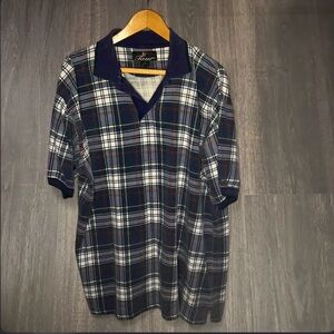 Vintage Duck Head Tour Plaid Polo Shirt Size Large 100% Cotton